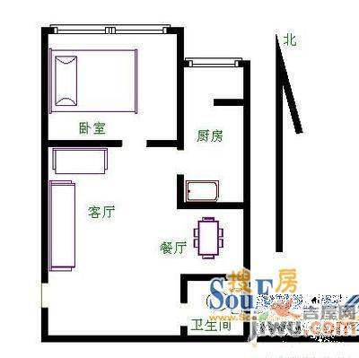 馨静园1室1厅1卫户型图