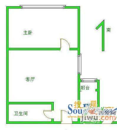 馨静园1室1厅1卫户型图