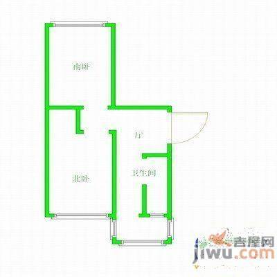 双路社区2室2厅1卫108㎡户型图