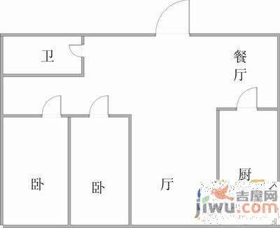 北运河小区1室1厅1卫42㎡户型图