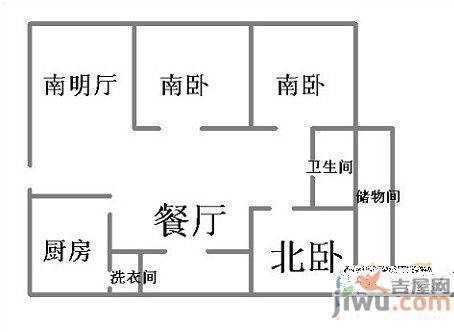 友谊花园3室2厅2卫164㎡户型图