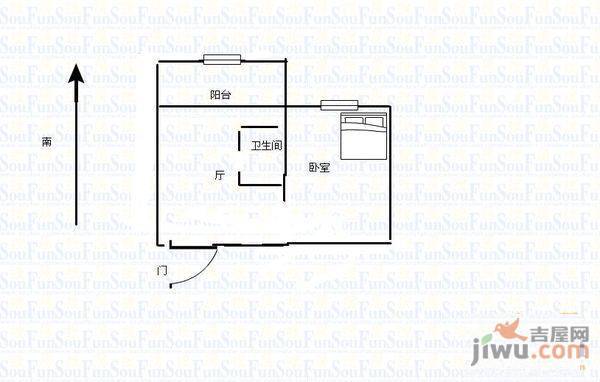 南塔小区2室1厅1卫61㎡户型图