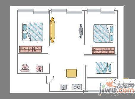 百鸟西苑3室1厅1卫124㎡户型图