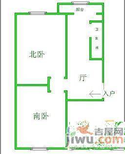 亚明小区2室1厅1卫50㎡户型图