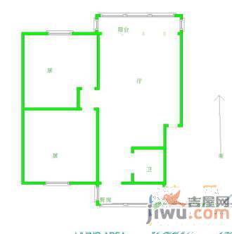 亚明小区2室1厅1卫50㎡户型图