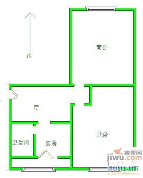 陵东小区2室1厅1卫82㎡户型图