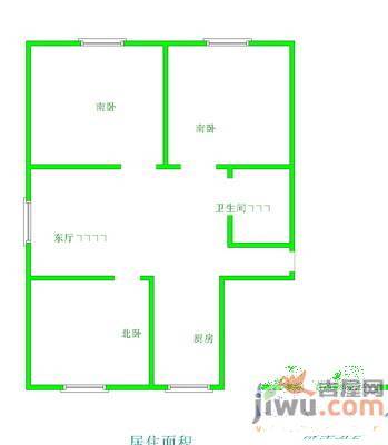 陵东小区2室1厅1卫82㎡户型图