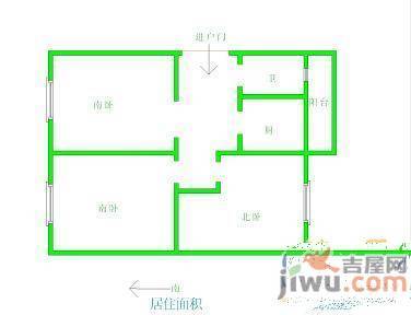 陵东小区2室1厅1卫82㎡户型图