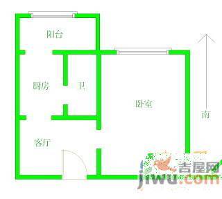 陵东小区2室1厅1卫82㎡户型图