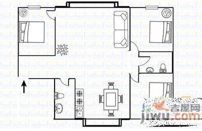 军区社区3室2厅2卫168㎡户型图