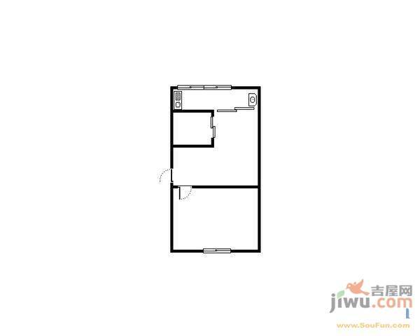 老瓜堡2室1厅1卫60㎡户型图