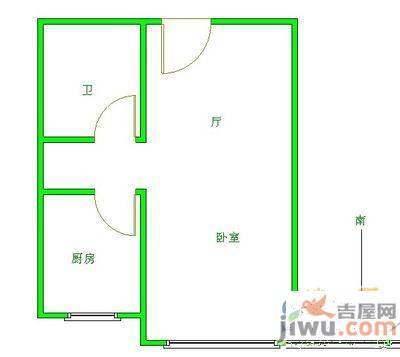 橙色时光2室2厅1卫112㎡户型图