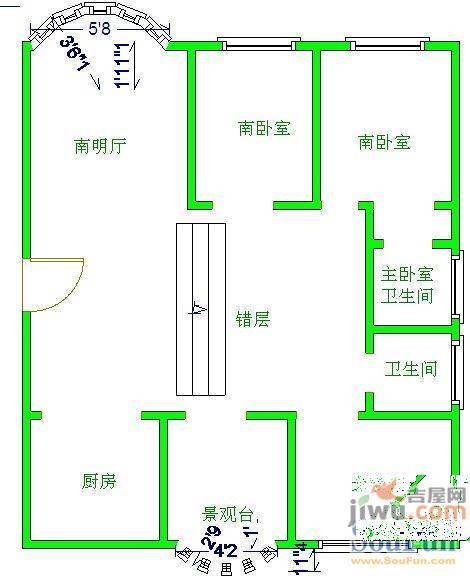 成龙花园3室2厅2卫198.7㎡户型图