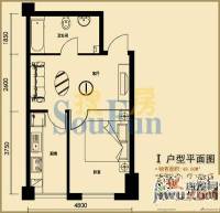 万和阁1室1厅1卫49.1㎡户型图