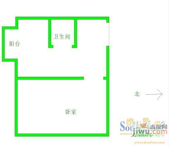 向工北小区2室1厅1卫户型图