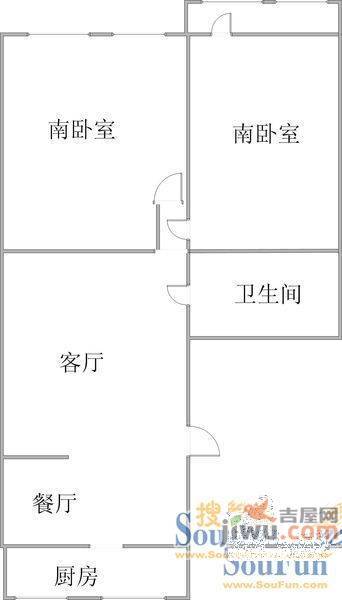 北舍宅1室1厅1卫户型图