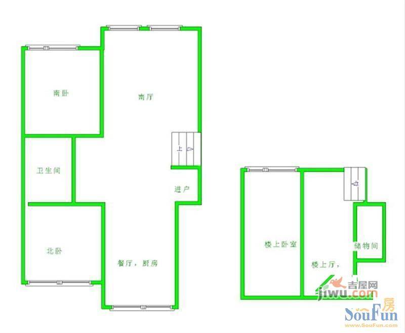 富山花园3室2厅1卫129.1㎡户型图