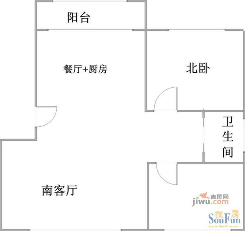 基业步云阁2室2厅1卫95㎡户型图