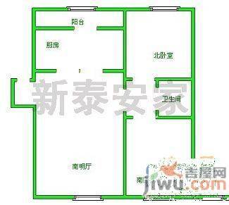 靓馨园2室1厅1卫87㎡户型图