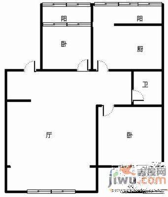 靓馨园2室1厅1卫87㎡户型图