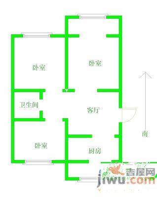 学府雅园2室1厅1卫73㎡户型图