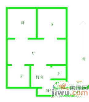 学府雅园2室1厅1卫73㎡户型图