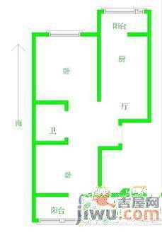 学府雅园2室1厅1卫73㎡户型图
