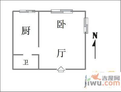 明廉小区1室1厅1卫38㎡户型图