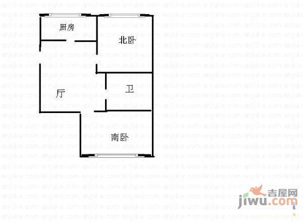 明廉小区1室1厅1卫38㎡户型图