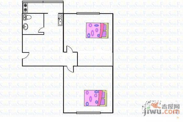 明廉小区1室1厅1卫38㎡户型图