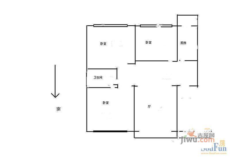 铁厦家园2室1厅1卫76㎡户型图