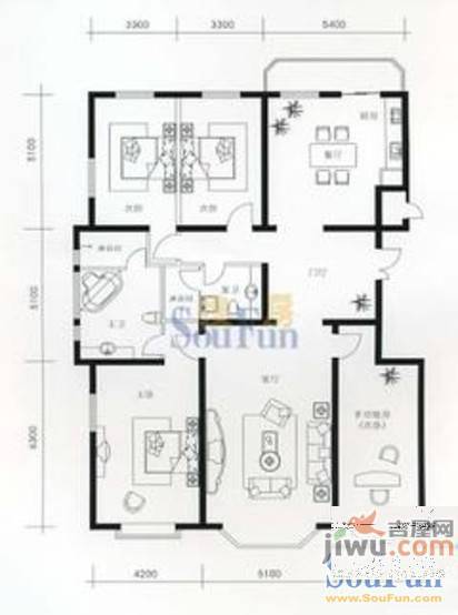 泰宸湖畔佳园3室2厅2卫190.8㎡户型图