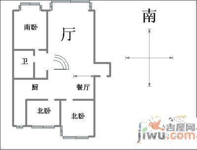 海华苑3室2厅1卫135㎡户型图