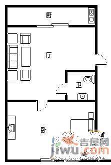 淮河小区2室1厅1卫61㎡户型图