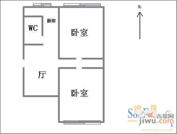 珠东社区1室1厅1卫36㎡户型图