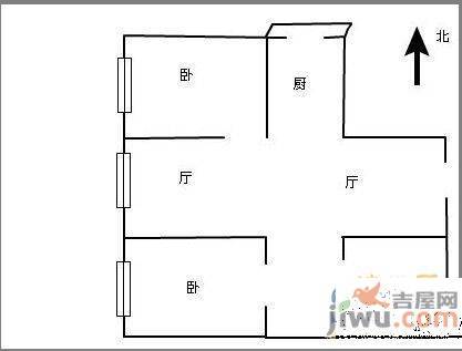 正大和平广场2室2厅1卫108㎡户型图