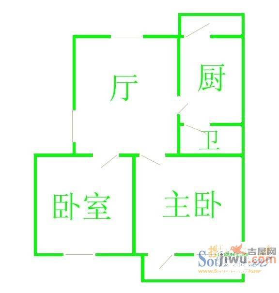 金川江社区2室2厅1卫104㎡户型图