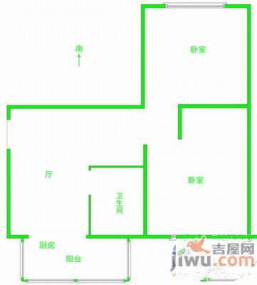 金沙江小区2室1厅1卫64㎡户型图