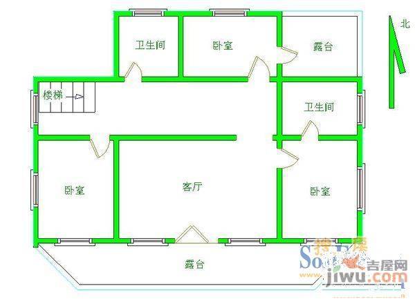 阳光假日山庄2室3厅2卫户型图