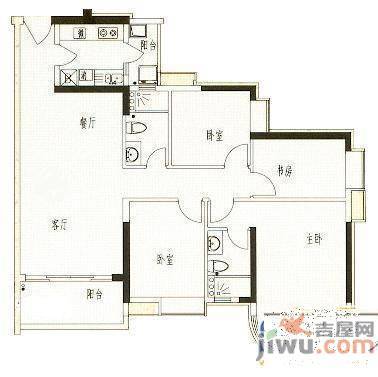 金碧花园2室1厅1卫户型图