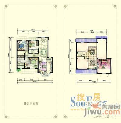 辉山别墅3室1厅2卫户型图