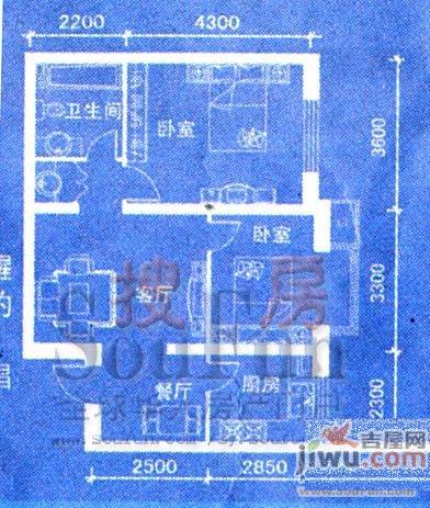 丽阳馨苑2室2厅1卫107㎡户型图