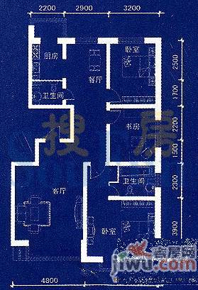 丽阳馨苑2室2厅1卫107㎡户型图