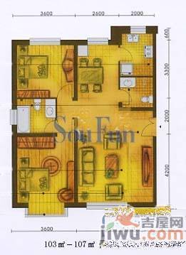 昌鑫置地广场3室2厅2卫户型图