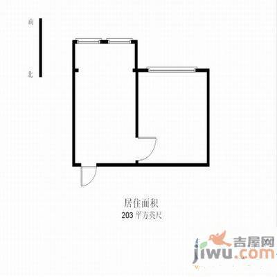 庐山社区1室1厅1卫51㎡户型图