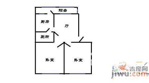 万方小区2室1厅1卫49㎡户型图