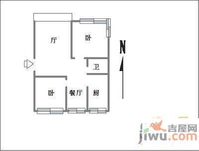 太平庄东社区2室1厅1卫60㎡户型图