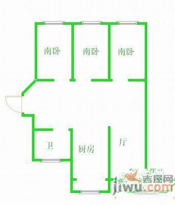 五爱小区2室1厅1卫68㎡户型图