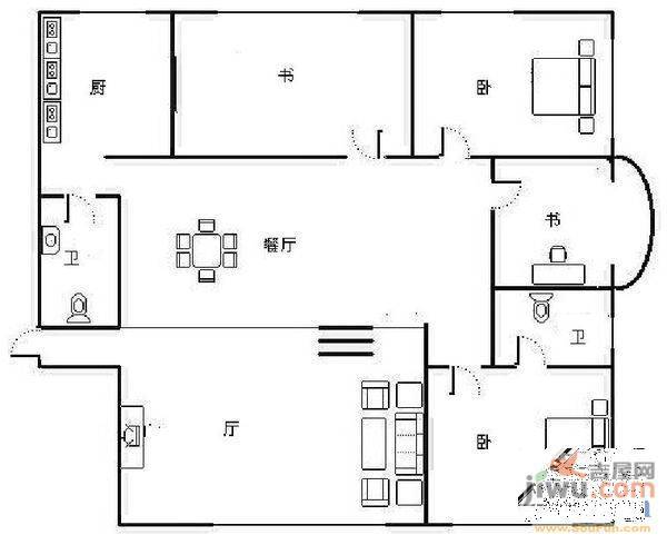 格林豪森3室2厅2卫177㎡户型图