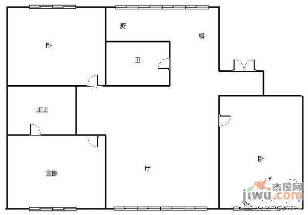 惠东新苑2室1厅1卫100㎡户型图